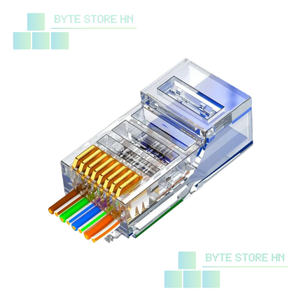 Conectores RJ45 ZOERAX Pass Through | Bolsa de 50 unidades