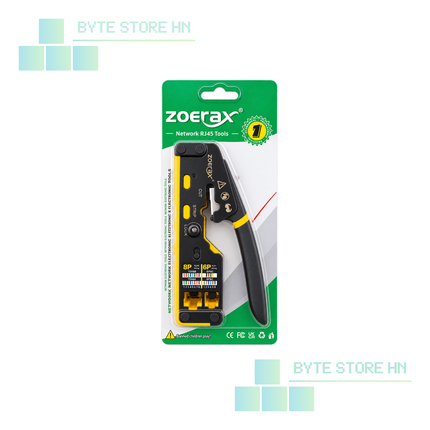 Crimpadora ZOERAX RJ45 Pass Through 3 en 1 | RJ11/RJ12
