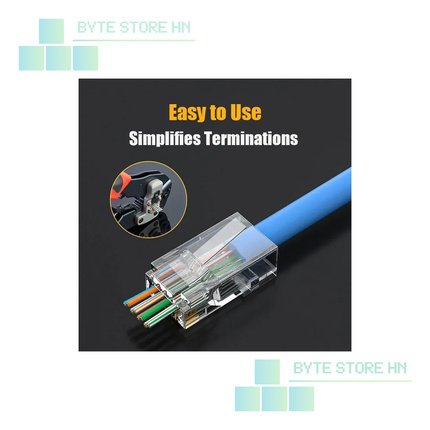 Conectores RJ45 ZOERAX Pass Through | Bolsa de 50 unidades