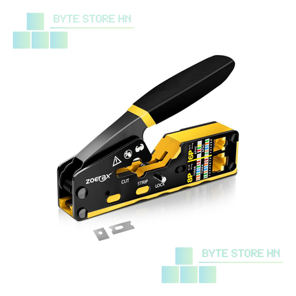 Crimpadora ZOERAX RJ45 Pass Through 3 en 1 | RJ11/RJ12