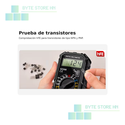 Multímetro digital ANENG SZ308 con puntas de prueba