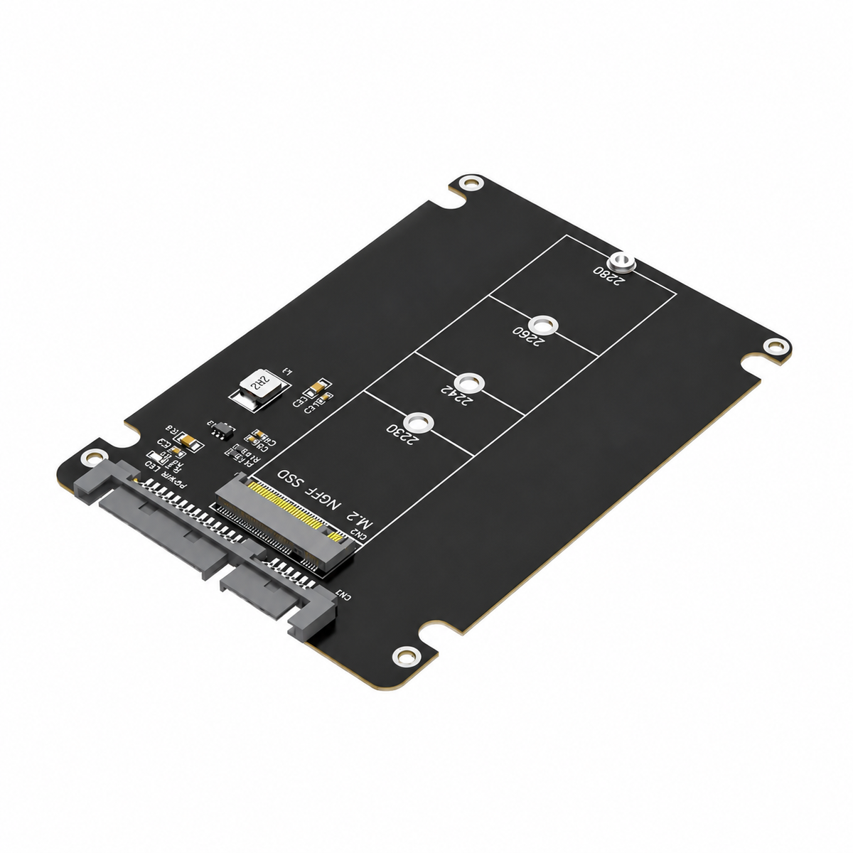 Adaptador M.2 SSD a 2.5 SATA — fotografía 1 con fondo blanco