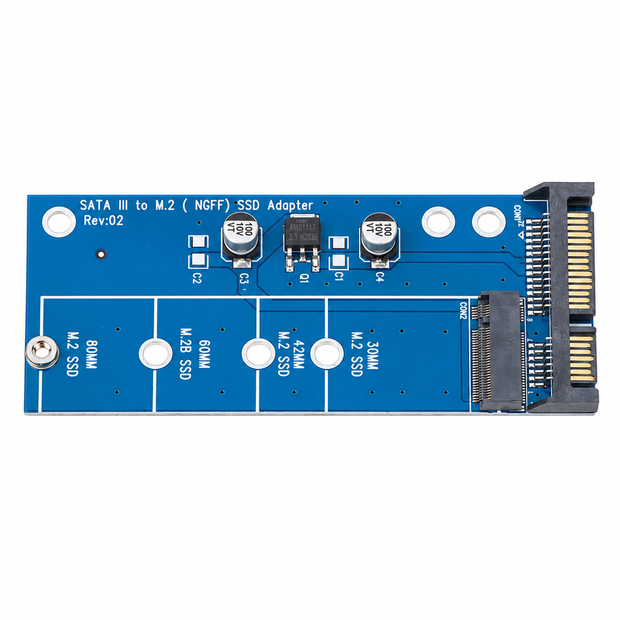Adaptador SSD M.2 a Sata III — fotografía 1 con fondo blanco