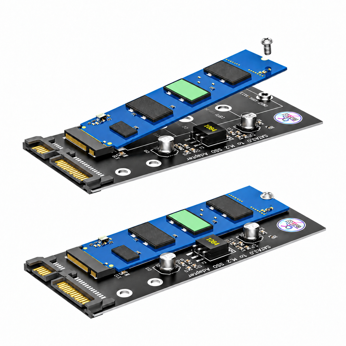 Adaptador SSD M.2 Sata a SATA III — fotografía 2 con fondo blanco