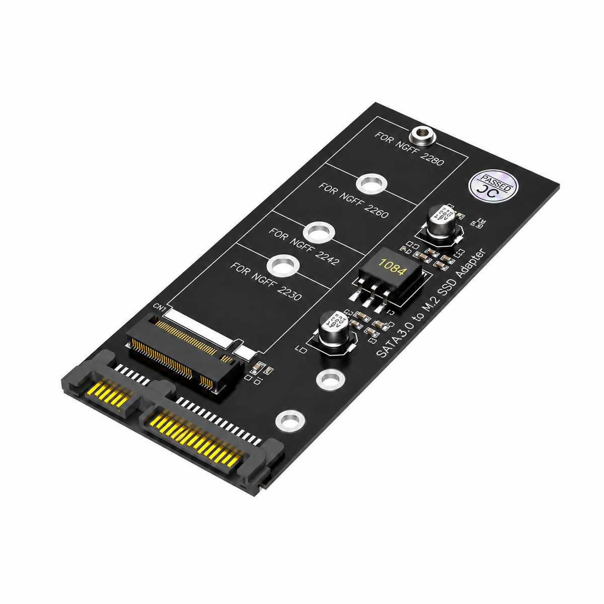 Adaptador SSD M.2 Sata a SATA III — fotografía 3 con fondo blanco