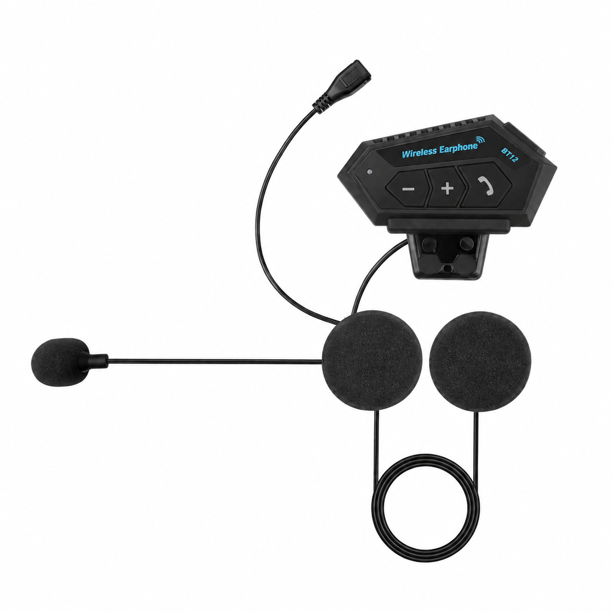 Auricular BT12 Bluetooth 5.0 para Casco — fotografía 2 con fondo blanco