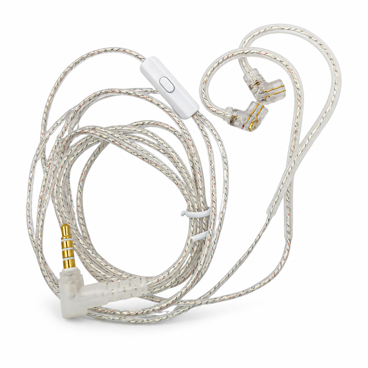 Cable KZ Silver-Plated - PIN C — Con Micrófono — fotografía 1 con fondo blanco