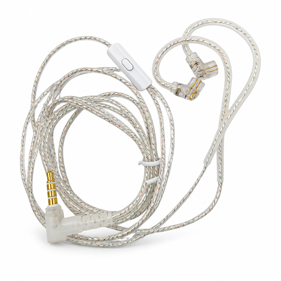 Cable KZ Silver-Plated - PIN C — Con Micrófono — fotografía 1 con fondo blanco