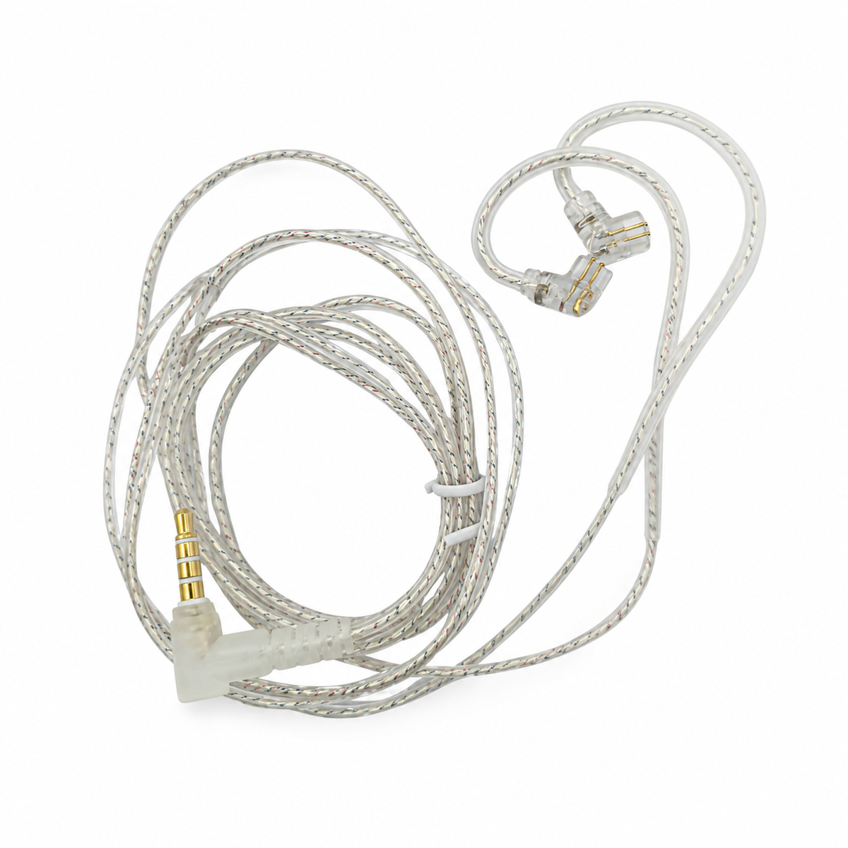 Cable KZ Silver-Plated - PIN C — Sin Microfono — fotografía 2 con fondo blanco