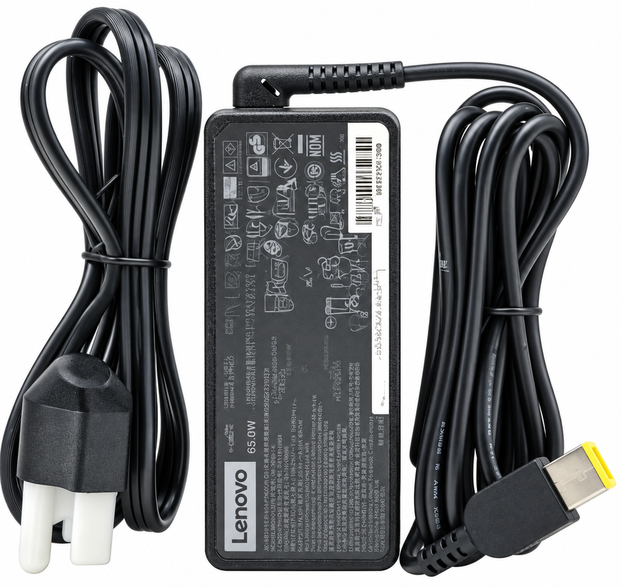 Cargador Lenovo 65 W Punta Cuadrada — fotografía 1 con fondo blanco