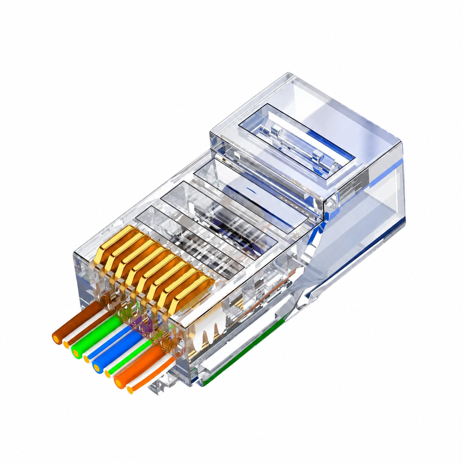 Conectores RJ45 ZOERAX Pass Through | Bolsa de 50 unidades — fotografía 1 con fondo blanco