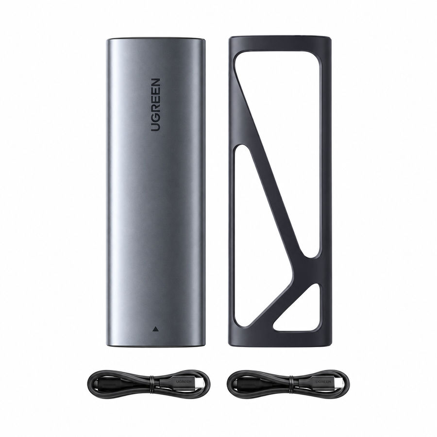 Enclosure UGREEN M.2 NVMe/M.2-Sata a USB-C / USB-A — fotografía 1 con fondo blanco