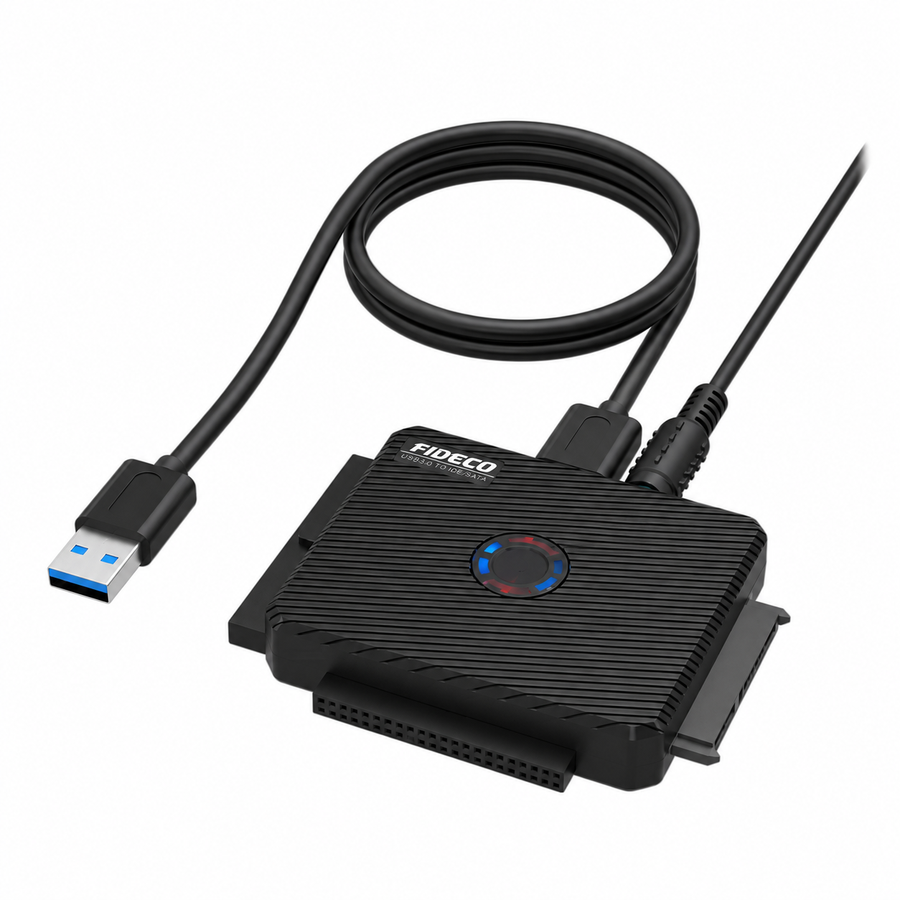 FIDECO Adaptador USB 3.0 a SATA/IDE — fotografía 1 con fondo blanco