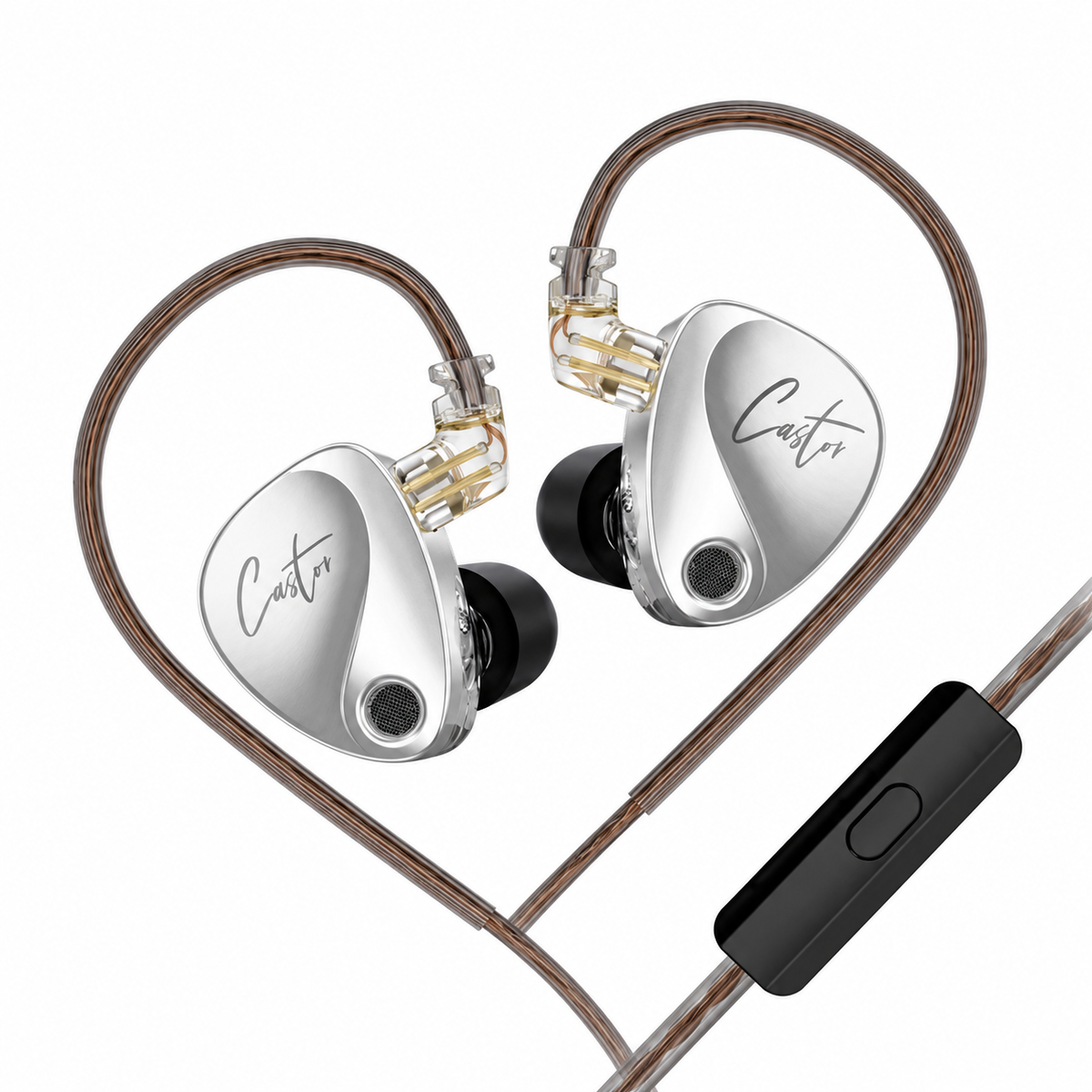 KZ Castor Harman Silver — Con Micrófono — fotografía 1 con fondo blanco
