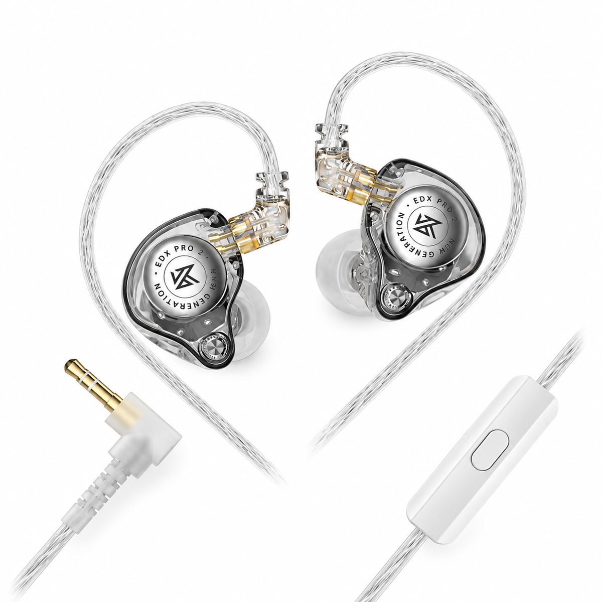 KZ EDX PRO 2 - Cristal — Jack 3.5mm / Con Micrófono — fotografía 1 con fondo blanco