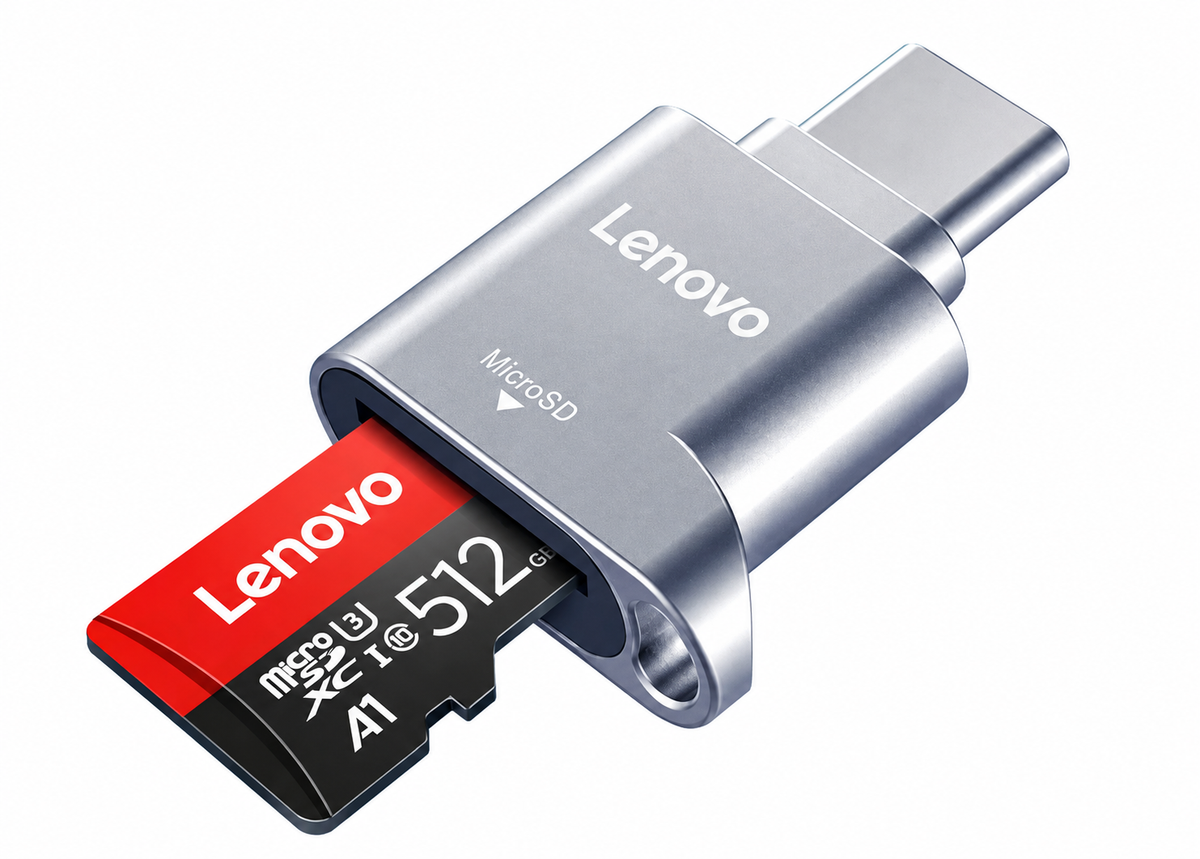 Lectora MicroSD a  USB-C — fotografía 1 con fondo blanco