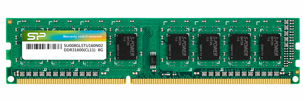 Memoria RAM Silicon Power DDR3 8GB Escritorio. — fotografía 1 con fondo blanco