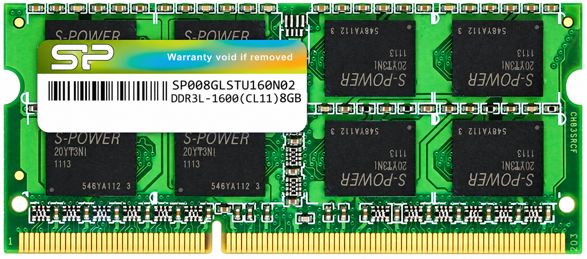 Memoria RAM Silicon Power DDR3 8GB Laptop. — fotografía 1 con fondo blanco