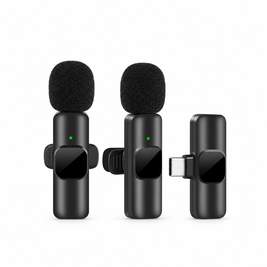 Micrófono Inalámbrico  - 2 Microfonos — USB - C — fotografía 1 con fondo blanco