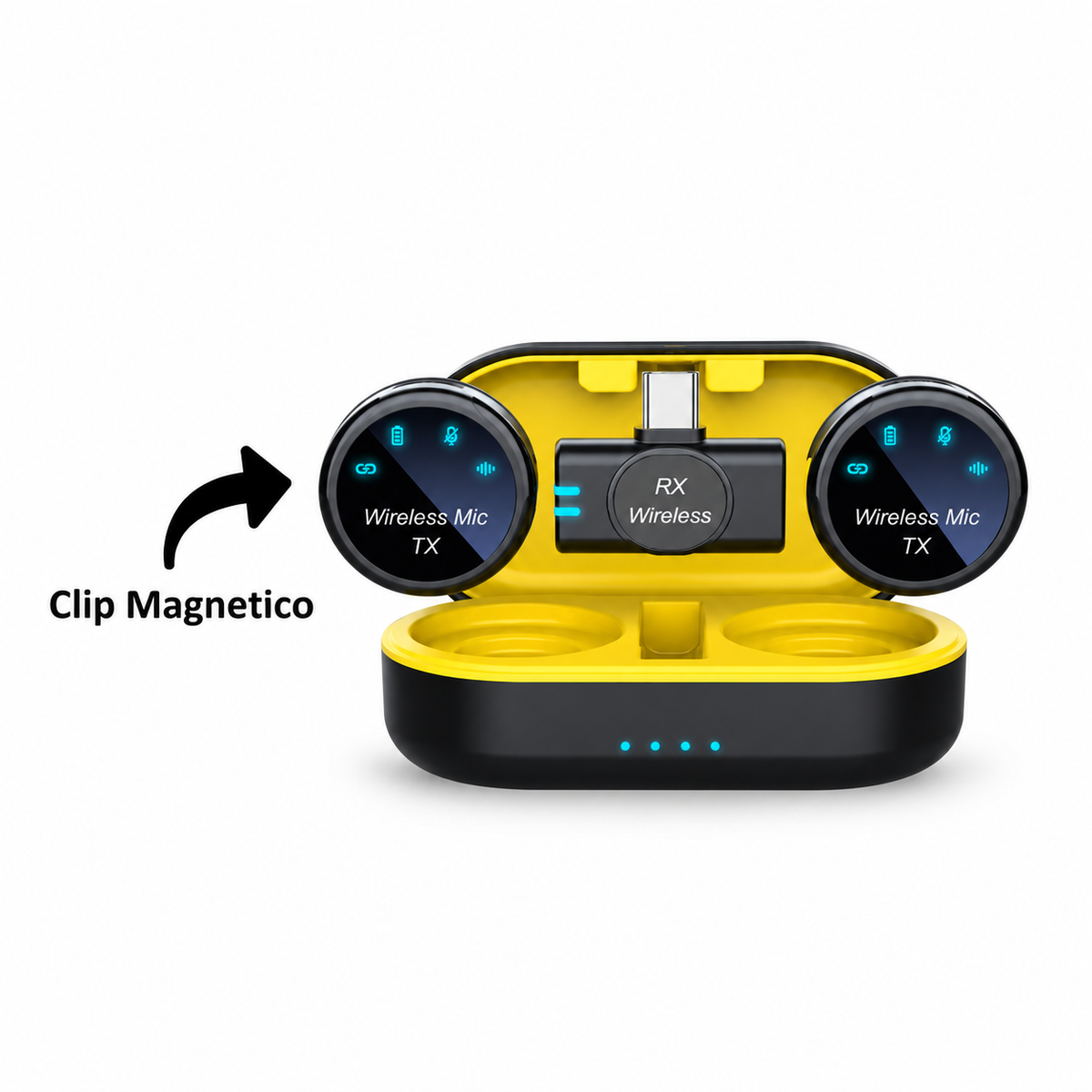 Microfono Magnetico Dual — USB-C — fotografía 2 con fondo blanco
