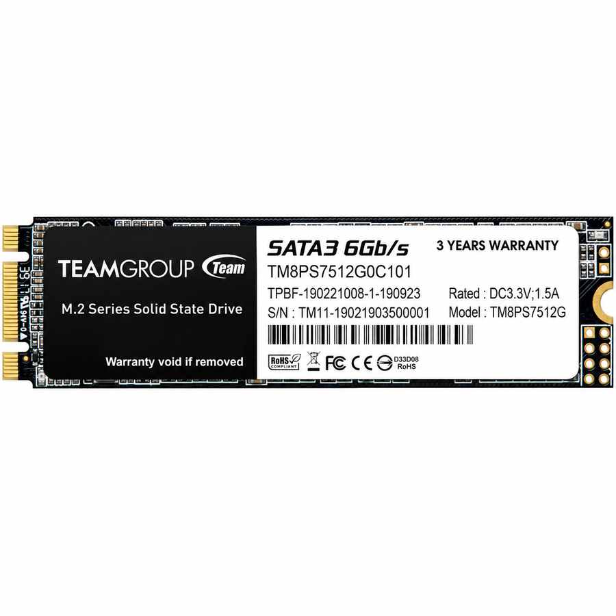 SSD Team Group M.2 Sata - 512 GB — 512 GB — fotografía 1 con fondo blanco