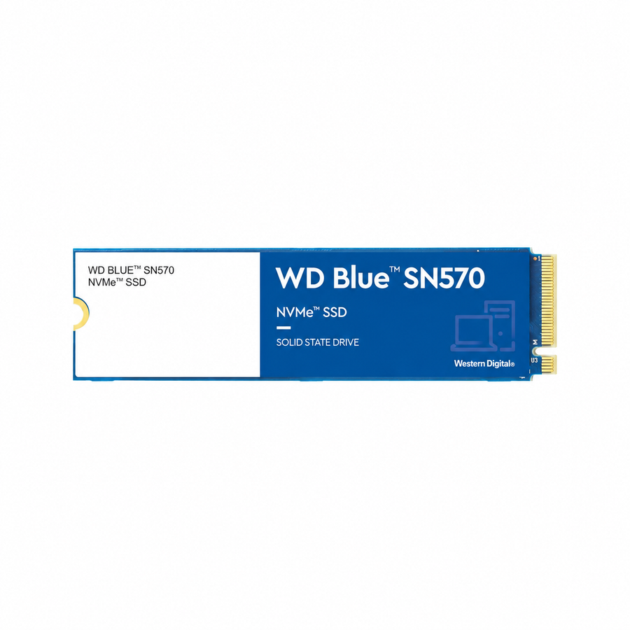 SSD WD Blue SN570 NVMe 500 GB — fotografía 1 con fondo blanco