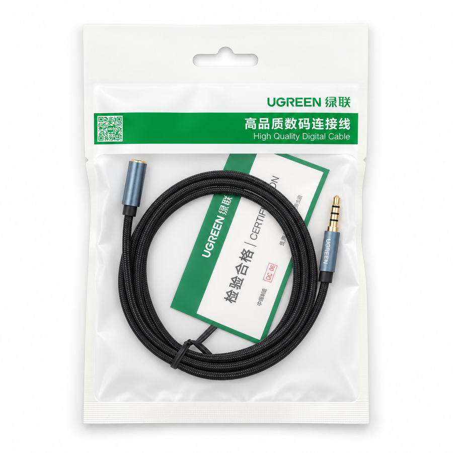 Extensión de audio UGREEN 40673 TRRS de 3.5 mm macho a hembra, 1 metro