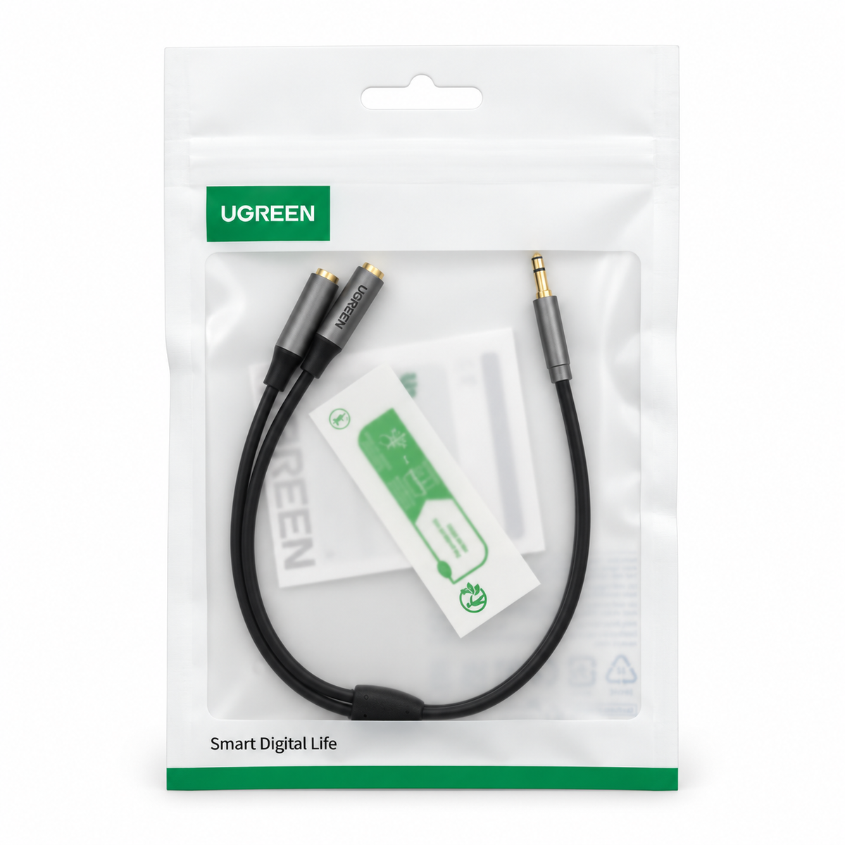 Divisor de audio UGREEN 50253 AV191 de 3.5 mm a dos salidas, 20 cm