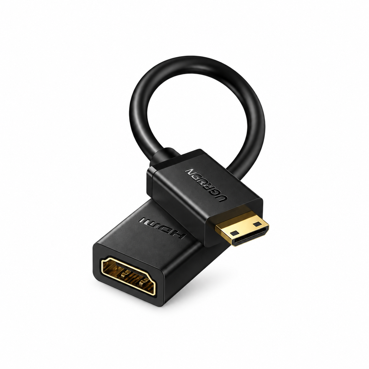 UGREEN Adaptador Mini HDMI Macho a HDMI Hembra 4K 60Hz — fotografía 1 con fondo blanco
